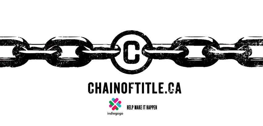 A black and white image of a chain with the words channotite.